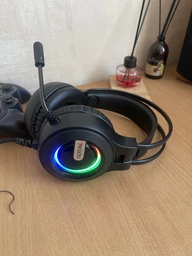 Игровые наушники проводные с микрофоном EK02 геймерские компьютерные 7.1 игровая гарнитура для геймера игр пк телефона планшета LED подсветка