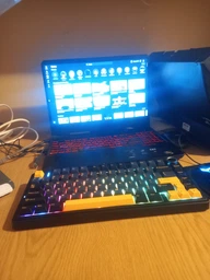 Клавиатура AULA F75 Black-Yellow Игровая Безпроводная Механичиская. 2.4G/Bluetooth/Кабель RGB Grey Wood v3 Свитчи