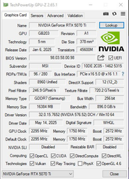 Видеокарта MSI PCI-Ex GeForce RTX 5070 Ti Gaming Trio OC 16GB GDDR7 (256bit) (2580/28000) (HDMI, 3 x DisplayPort) (RTX 5070 Ti 16G GAMING TRIO OC ) фото от покупателей 8