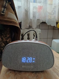Портативна бездротова Bluetooth колонка з будильником YISON TWS LED Clock WS-1 |AUX/FM/BT5.0, 2*5W| Coffee