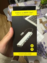 USB-хаб переходник Type-C to USB 6в1 адаптер для ноутбука макбука смартфона планшета с кардридером SD/TF разветвитель 4K HDMI K7 USB3.0*2 type с 100w PD фото от покупателей 1