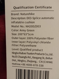 Одноместный самонадувающийся туристический матрас Naturehike NH20DZ003 5см Dark Green (6927595773680) фото от покупателей 2