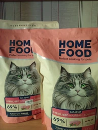Корм для стерилизованных кошек Home Food Hairball Control Выведение шерсти 10кг (4820235020880) фото от покупателей 2
