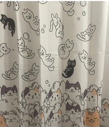 Шторка для ванной комнаты WOKO Funny Cats 180x180 с 12-ю кольцами