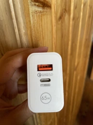 Зарядний пристрій GaN 65W USB-A (QC3.0) USB-C (PD3.0) + кабель USB-C 65W White фото від покупців 8