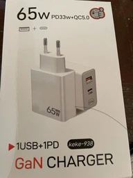 Зарядний пристрій GaN 65W USB-A (QC3.0) USB-C (PD3.0) + кабель USB-C 65W White фото від покупців 7