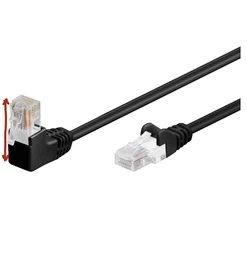 Патч-корд Goobay RJ45 UTP5e 3.0m patch AWG26 1x90° D=4.9mm Gold білий(75.09.4165)