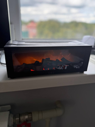 Аромадиффузор увлажнитель воздуха Камин с имитацией пламени с подсветкой RGB и пультом управления белый