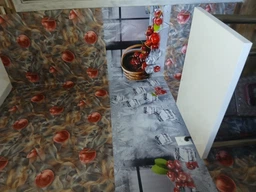 Кухонный фартук Скинали Вишня и лед (полноцветная фотопечать, наклейка на стеновую панель для кухни белый фартук ) 60х200 см фото от покупателей 1