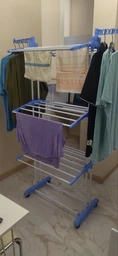 Багатоярусна сушарка для білизни, речей, одягу Garment rack with wheels складана, зручна у використанні