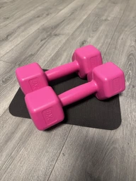 Гантели для фитнеса пластиковые цельные (неразборные) + коврик OSPORT Lite 2шт по 0,5 кг (OF-0213) Розовый фото от покупателей 12