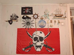 Флаг пиратский Jolly Roger 90 х 150 см (2276)