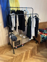 Подвійна стійка вішалка для одягу та взуття Smart Loft Master Rack сталева з полицею White