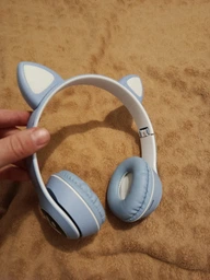 Беспроводные наушники с кошачьими ушками CAT EAR Bluetooth 5.0 + EDR детские наушники, игровые с блютуз гарнитурой и LED подсветкой, фиолетовые фото от покупателей 11