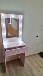 Туалетний столик з дзеркалом та підсвіткою для макіяжу 180/70 Білий фото від покупців 5
