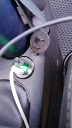 Врезная зарядка в прикуриватель с вольтметром WM2030 3.0 USB розетка в авто с проводами для подключения и предохранителем