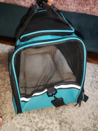 Сумка - переноска для котів та собак 44х28х25 CosmoPet CP-39 Blue фото від покупців 7