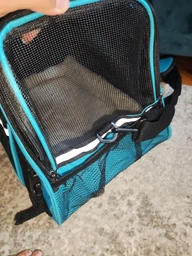 Сумка - переноска для котів та собак 44х28х25 CosmoPet CP-39 Blue фото від покупців 5