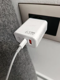 Зарядний пристрій GaN 65W USB-A (QC3.0) USB-C (PD3.0) + кабель USB-C 65W White фото від покупців 2