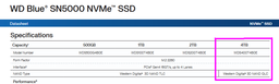 Накопитель SSD Western Digital Blue SN5000 4TB M.2 2280 PCIe NVMe R 5500MB/s W 5000MB/s Blue (WDS400T4B0E) фото от покупателей 2