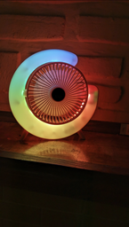Вентилятор настольный аккумуляторный Fan Portable USB RBG подсветка синий фото от покупателей 2
