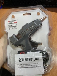 Пистолет клеевой 20 (65) Вт 230 В под стержни 7-7.5 мм 5-13 г/мин Intertool (180-195°C)