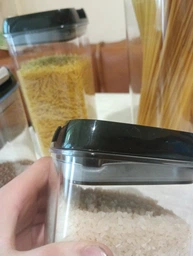 Набір контейнерів на 7шт для зберігання круп, продуктів харчування, сипучих і рідин із герметичною чорною кришкою (Storage Box) фото від покупців 1