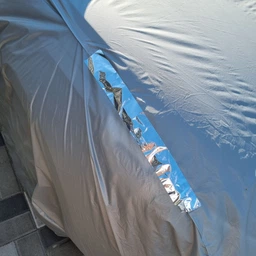 Авточехол для легкового автомобиля XL 540х175х120 см — защитный тент на авто, водонепроницаемый, всесезонный, серебристый (21507936) фото от покупателей 8