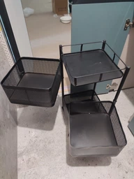 Етажерка на колесах Stenson "Cube" 3 яруси 27*27*65 см, чорна фото від покупців 1