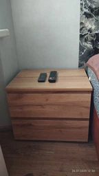 Тумба прикроватная тумбочка в спальню с двумя ящиками возле кровати на два ящика ТЛ-4 Норд 5 дуб апалачі 50 х 38 х 41 см тумбы современные прикроватные тумбочки для спальни фото от покупателей 1