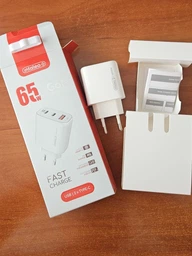 Зарядний пристрій Intaleo 65W GAN 2USB-C PD+USB-A QC 3.0 white (1283126559525)