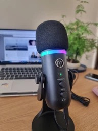 Мікрофон студійний ігровий до комп'ютера usb конденсаторний кардіоїдний з RGB-підсвіткою для телефону ANC шумозаглушенням підключення Plug&Play для запису відео з кабелем для стрімерів блогерів подкастів діскорду компьютера PS4/PS5 Gaming Microfone фото від покупців 2