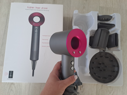 Профессиональный фен стайлер для волос Super Hair Dryer 1600 Вт + 5в1 насадок, розовый фото от покупателей 11