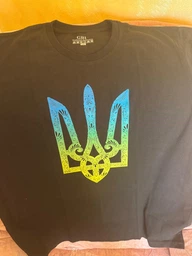 Футболка GBI "Герб візерунком" пряма класика, чорний, бавовна, L, ФЧ-0066