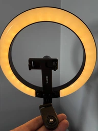Комплект блогера бездротовий RZTK Aura Light Pro (кільцева RGB LED лампа 26 см 12 В / акумулятор 1200 мАгод / штатив 2.3 м Alum / пульт / USB Type-C) фото від покупців 2
