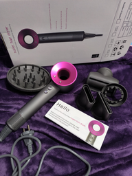 Профессиональный фен стайлер для волос Super Hair Dryer 1600 Вт + 5в1 насадок, розовый фото от покупателей 8