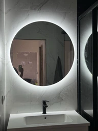 Зеркало с контурной LED подсветкой KR-003 800х800 мм фото от покупателей 6
