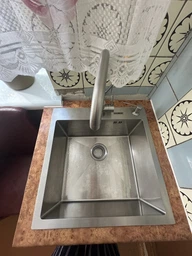 Мойка из нержавеющей стали AQUAMILL 5050 + смеситель + дозатор + решетка фото от покупателей 11