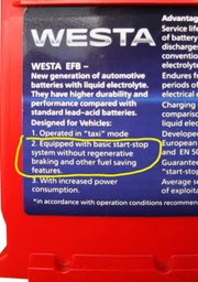 Автомобільний акумулятор WESTA 6CT-110 А (0) RED EFB фото від покупців 1