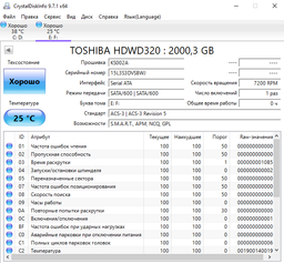Жесткий диск Toshiba 3.5 2Tb P300 (HDWD320UZSVA) фото от покупателей 2