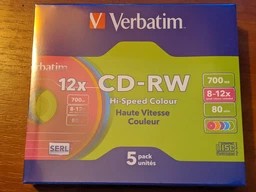 Verbatim CD-RW 700 MB 12x Slim 5 шт Color (43167) фото від покупців 7