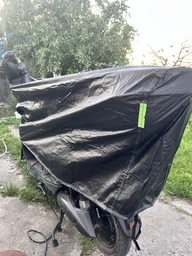 Захисний чохол для мотоцикла 174х95х80 см, Розмір L, Водостійкий тент на мотоцикл, Моточохол з термостійкими панелями, Накидка на мотоцикл, Чорна (5913707769) фото від покупців 5
