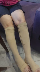 Гольфы компрессионные для профилактики варикоза Zip Sox, эластичные утягивающие гольфы с молнией для снятия отеков и усталости ног, улучшение кровообращения, размер S/M, 2 шт Бежевые, LY-105-S/M-Beige фото от покупателей 5