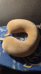 Велюрова дорожня подушка для подорожей Сasablanket з піною Memory Foam "Однотонна" 30х28х8см Бежевий