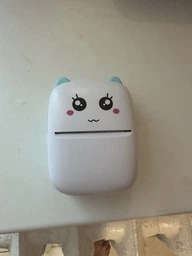 Портативний, бездротовий міні термо принтер Mini Printer з подвійною посмішкою, Bluetooth, дитячий для фото, малюнків, етикеток, скетчів, штрихкодів, HomeGoods, Блакитний