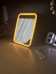 Дзеркало для макіяжу акумуляторне безпровідне 3 режими Smart LED Makeup Mirror косметичне настільне з LED підсвіткою у ванну кімнату біле фото від покупців 1