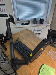Кронштейн-подставка для двух мониторов North Bayou NB F160 VESA 17" - 27" настольный с 3D регулировкой и функцией PIVOT Черный фото от покупателей 2