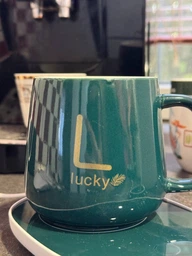 Чашка з підігрівом Lucky 400 мл з кераміки з ложкою на USB-підставці 55°C подарунковий набір фото від покупців 6