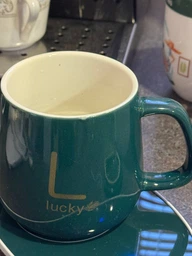 Чашка з підігрівом Lucky 400 мл з кераміки з ложкою на USB-підставці 55°C подарунковий набір фото від покупців 4