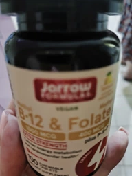 Витамины B-12, B-9 Jarrow Formulas Methyl B-12 & Methyl Folate 1000 mcg/400 mcg, 100 жевательных таблеток - Лимон с P-5-P фото от покупателей 2